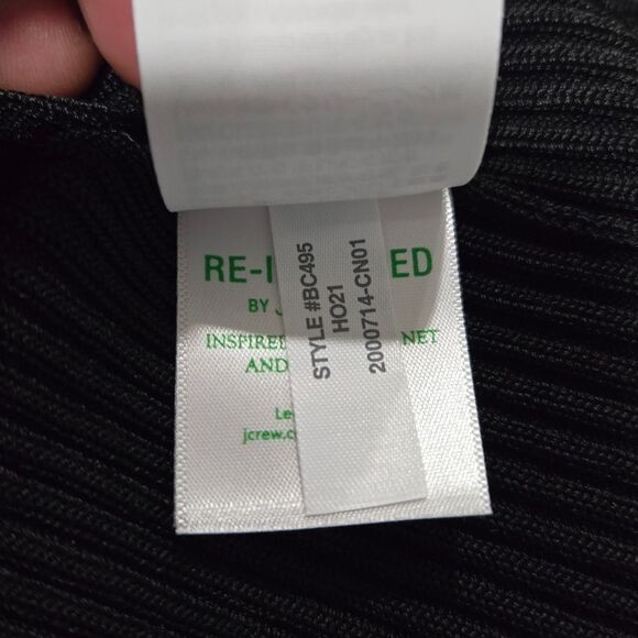 🐢 J. Crew Ribbed Black squareneck sweater-dress Size L stretchy! - Picture 14 of 16